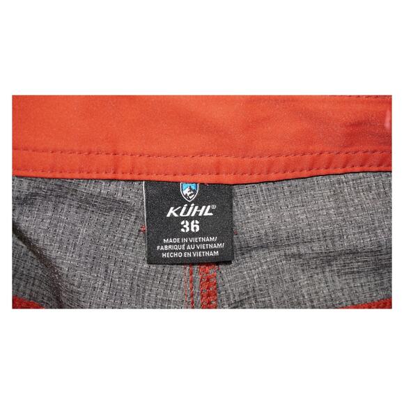 KÜHL Men’s Technical Hiking Shorts Orange Size 36 Outdoor Cargo Zip Pocket - Picture 7 of 9